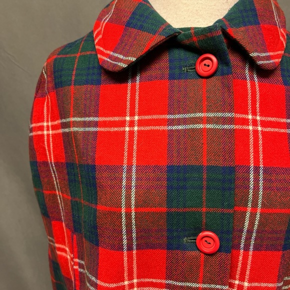 Vintage plaid poncho retro poncho plaid cape - Picture 3 of 7